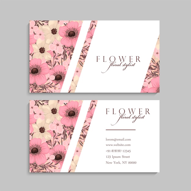 Цветочный дизайн визитки
