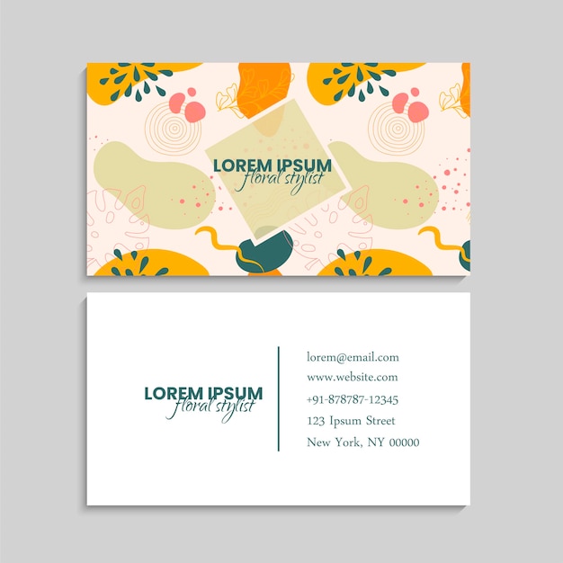 floral business card set.