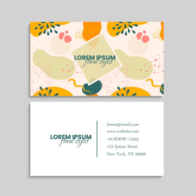 Floral business card set.