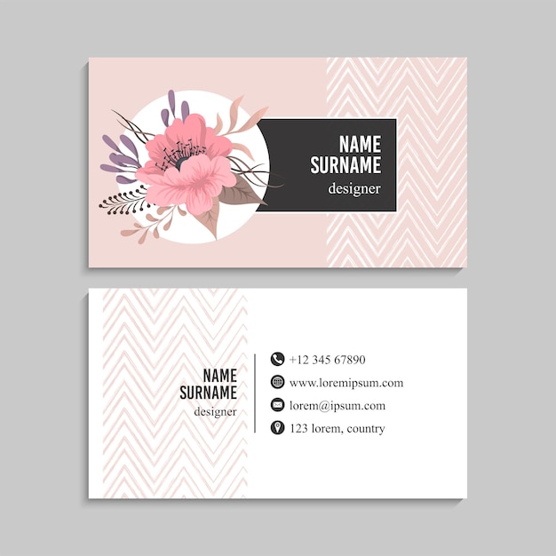 Floral Business Card Set.