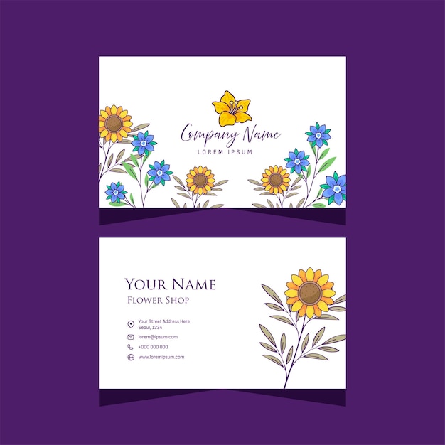 Floral business card template for business