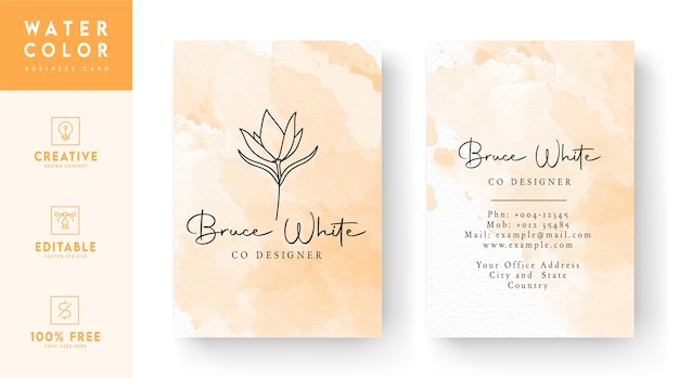 Floral business card template design