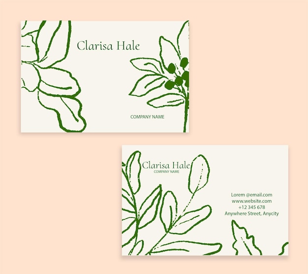 floral business card template mockup