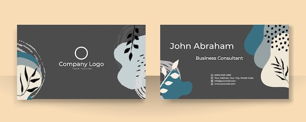 Floral business card template with modern corporate concept. Creative elegant name card and business card design