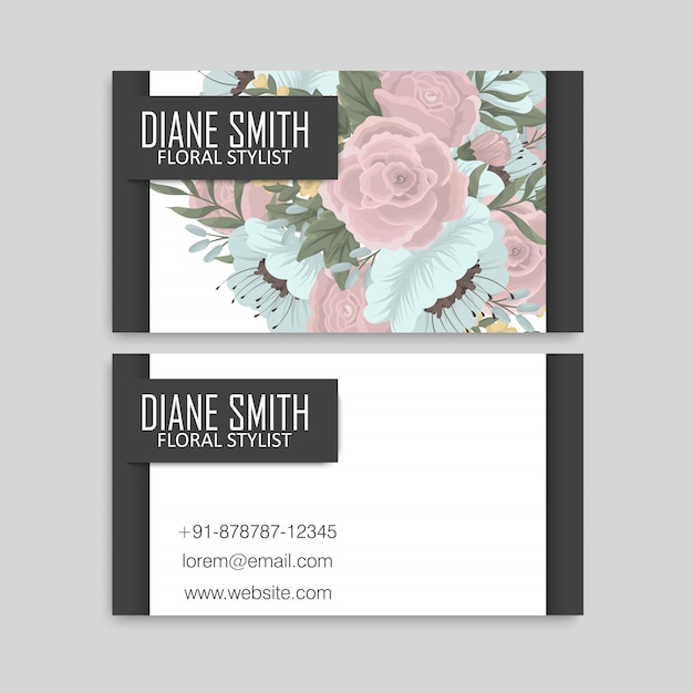 Floral business card template