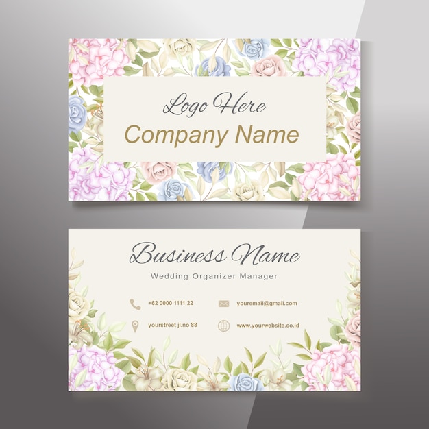 Floral business card template