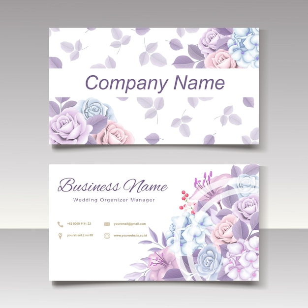 Vector floral business card template