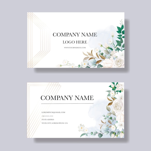 Vector floral business card template