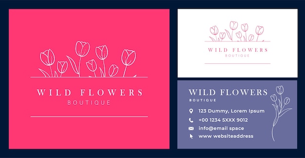 Vector floral business card