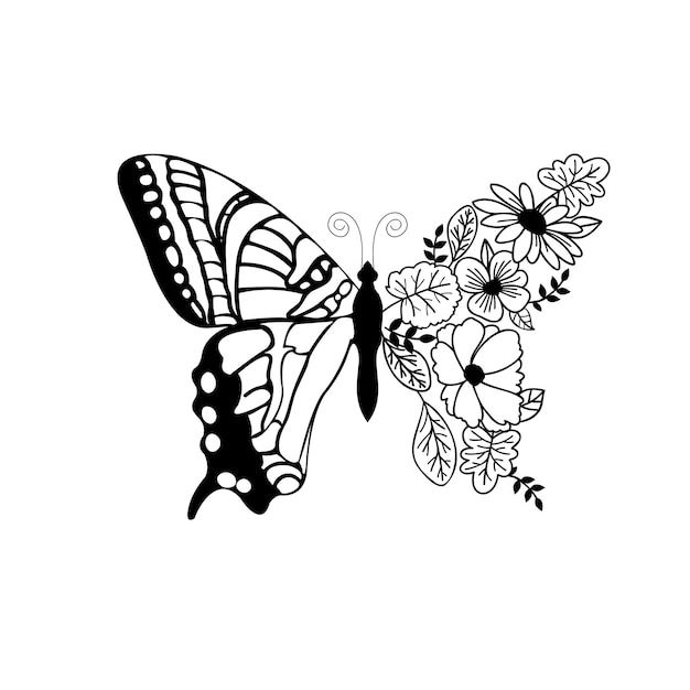 Floral Butterfly SVG vector design