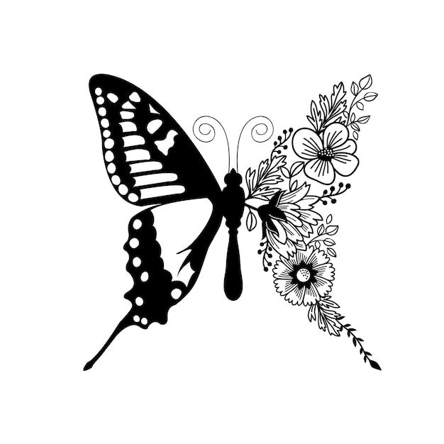 Floral Butterfly SVG vectorontwerp