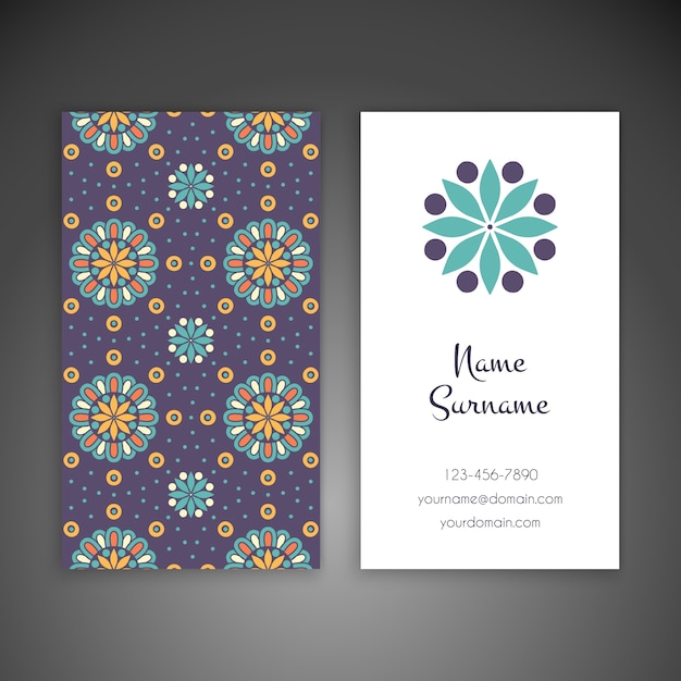 Floral card in ethnic style