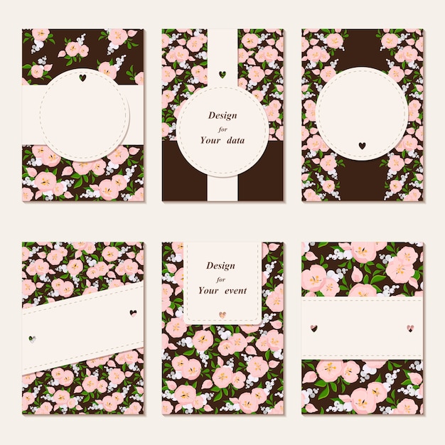 Vector floral cards