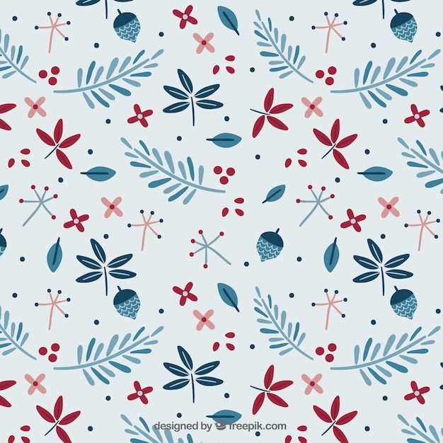 Vector floral christmas pattern