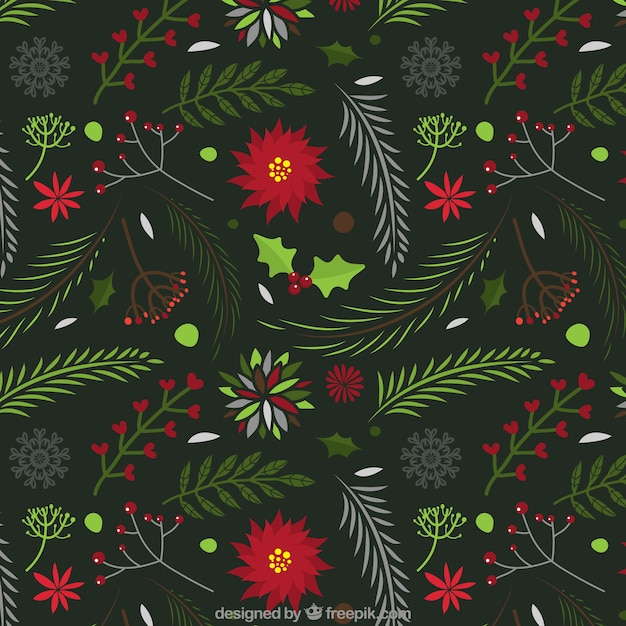 Floral christmas pattern