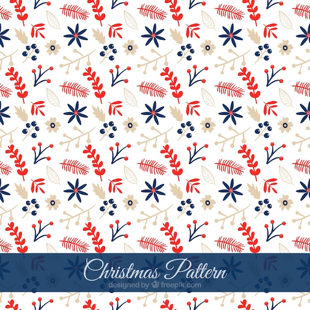 Floral christmas pattern