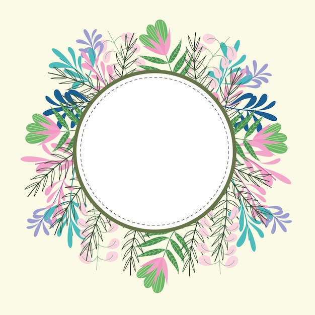 Floral circle frame