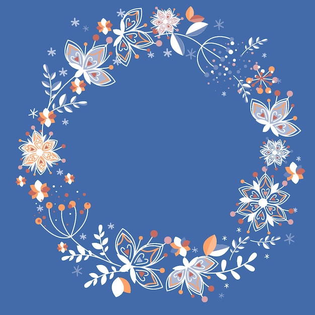 Floral circle frame