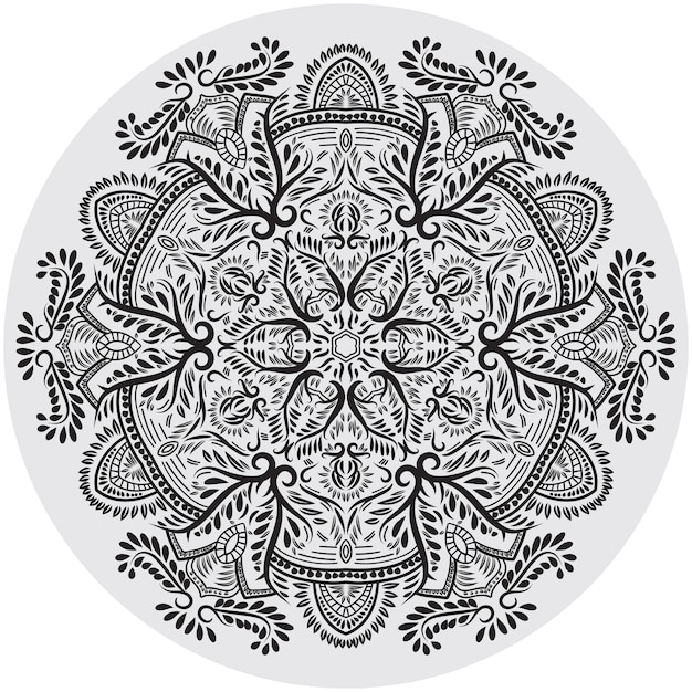 Floral circle mandala