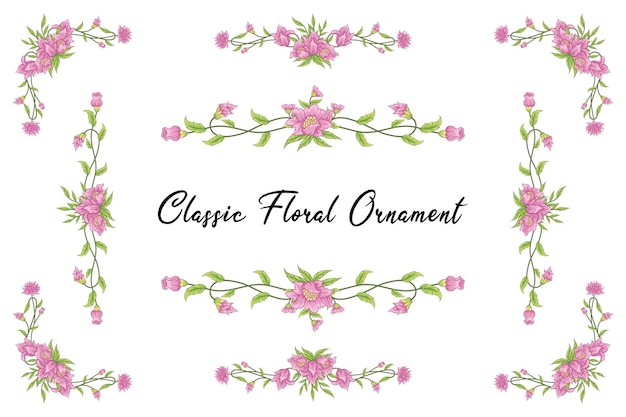 Floral Classic Vintage Wedding Vector Ornaments frames Separator elements for Classic Vintage Wedding Invitation Hand Drawn Doodle