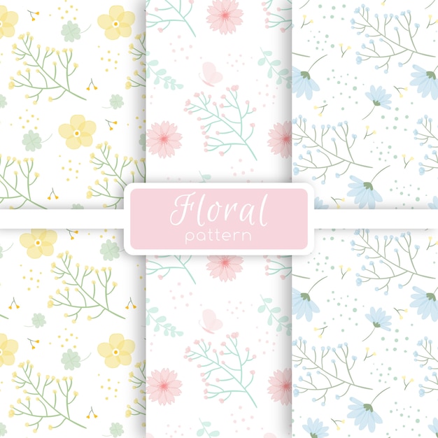 Vector floral collection patterns