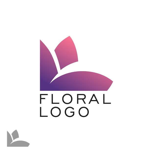 Floral color logo with gradient A concept for a flower salon spa relaxation cosmetology yoga