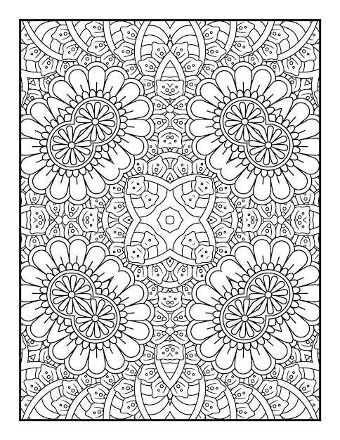 Printable Mandala Adult Coloring Pages Floral Mandala Easy