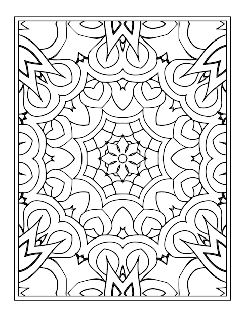 Libro da colorare floreale per adulti pagina da colorare mandala fiore