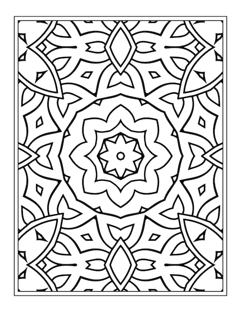 Libro da colorare floreale per adulti pagina da colorare mandala fiore