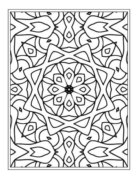 Libro da colorare floreale per adulti pagina da colorare mandala fiore