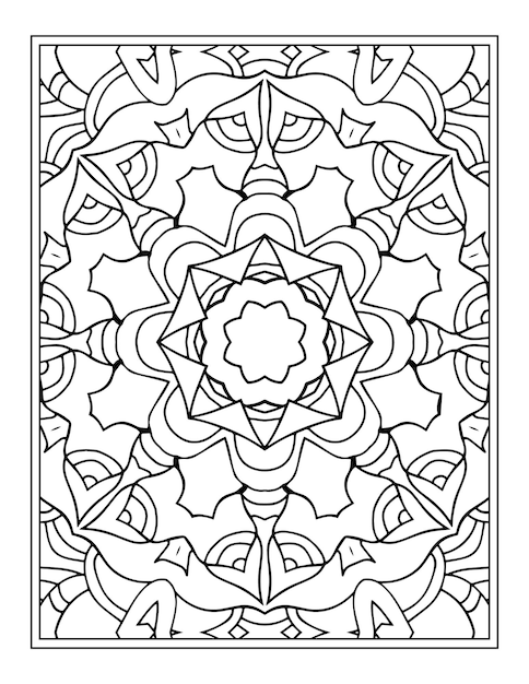 Libro da colorare floreale per adulti pagina da colorare mandala fiore