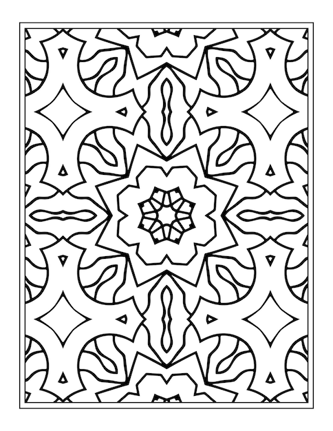 Libro da colorare floreale per adulti pagina da colorare mandala fiore