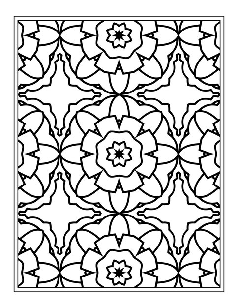 Libro da colorare floreale per adulti pagina da colorare mandala fiore