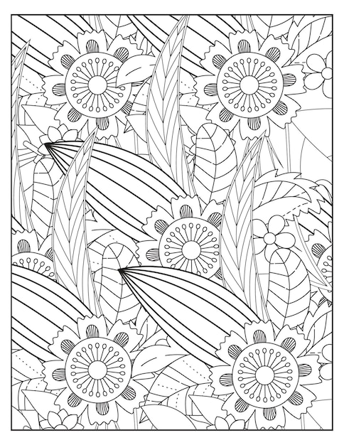 Premium Vector  Floral coloring floral coloring book floral