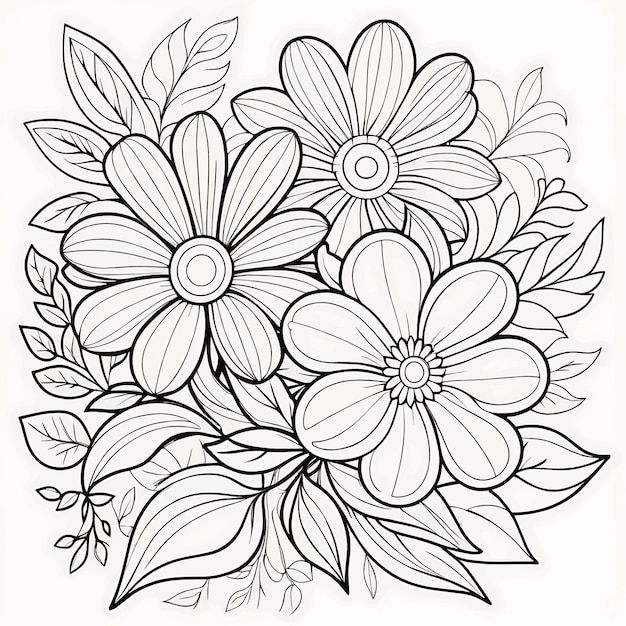 Vector floral coloring book pages for children and adults