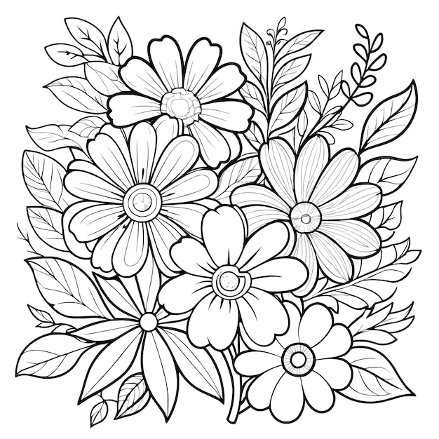 Vector floral coloring book pages for children and adults