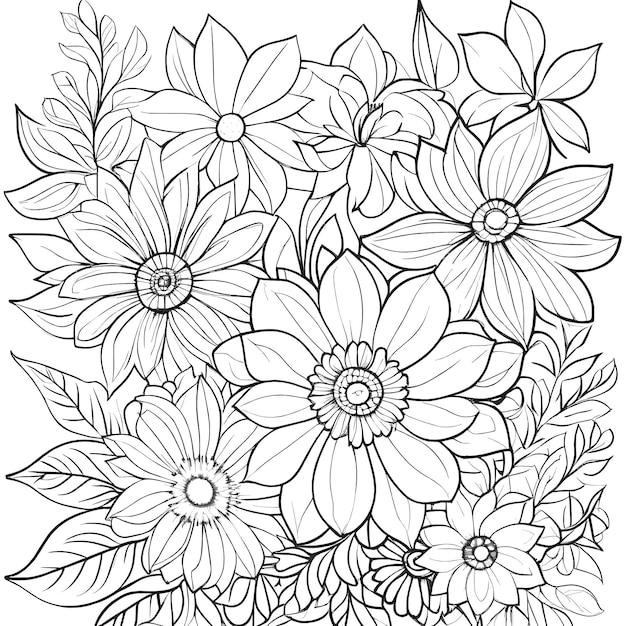 Vector floral coloring book pages for children and adults