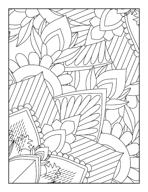 Premium Vector  Floral coloring floral coloring book floral