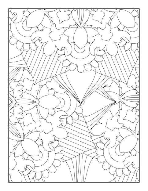 Vector floral coloring floral coloring book floral coloring book for adults coloring pages books