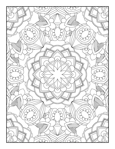 Pagina da colorare floreale. mandala da colorare.