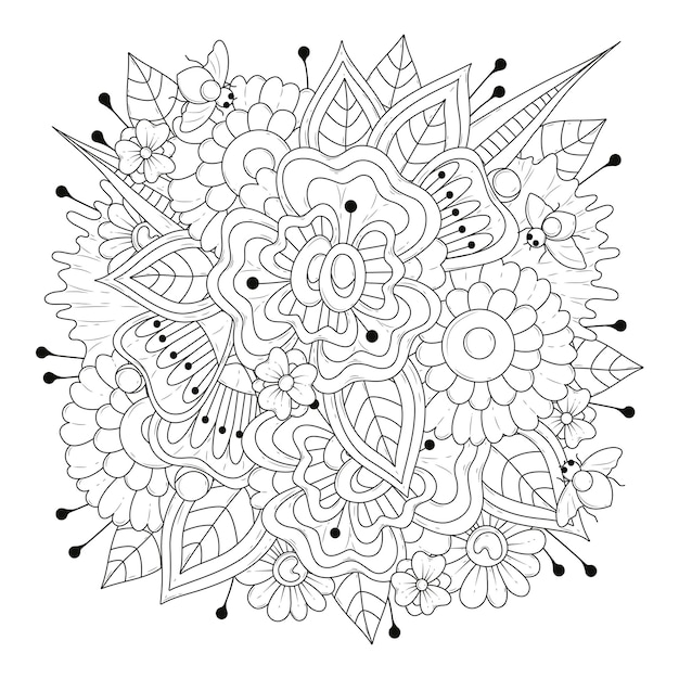 Floral  coloring  page