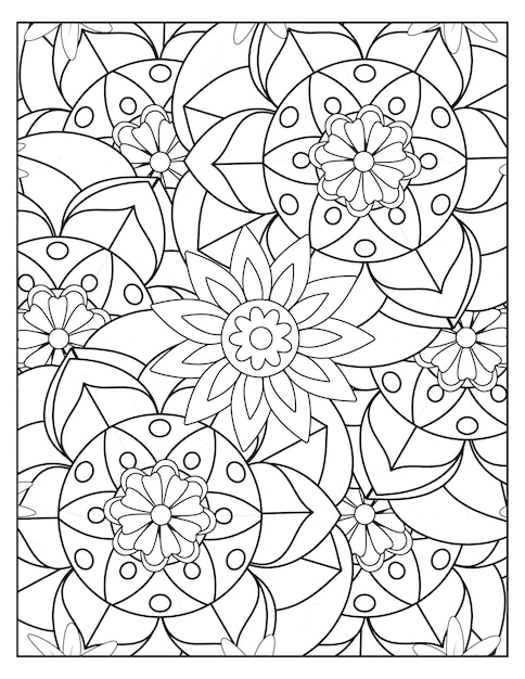 Floral coloring pattern design