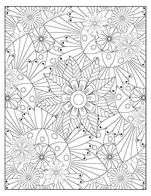 Floral coloring Pattern design