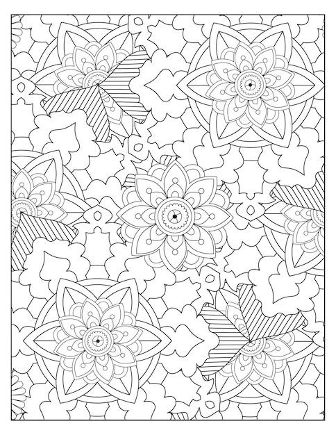 Floral coloring Pattern design