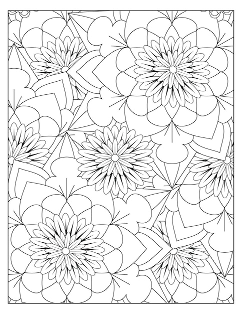 Floral coloring pattern design