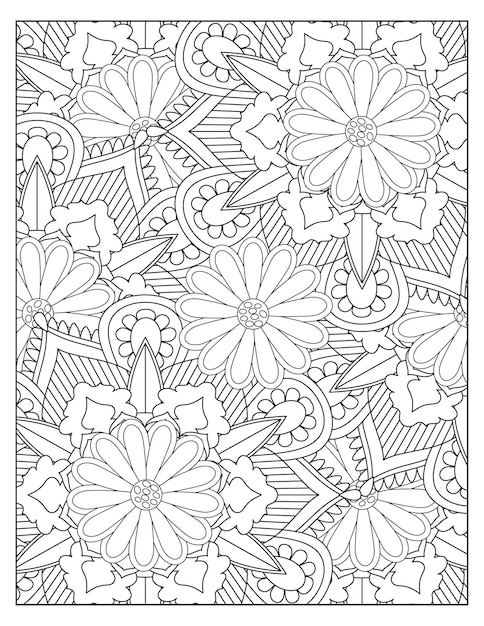 Floral coloring Pattern design