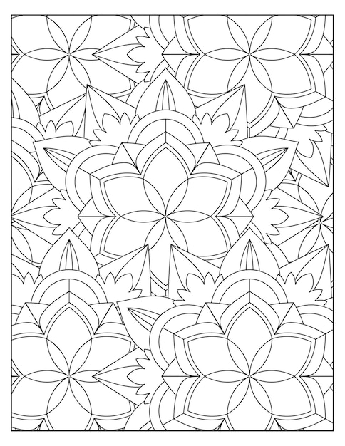 Floral coloring pattern page design KDP