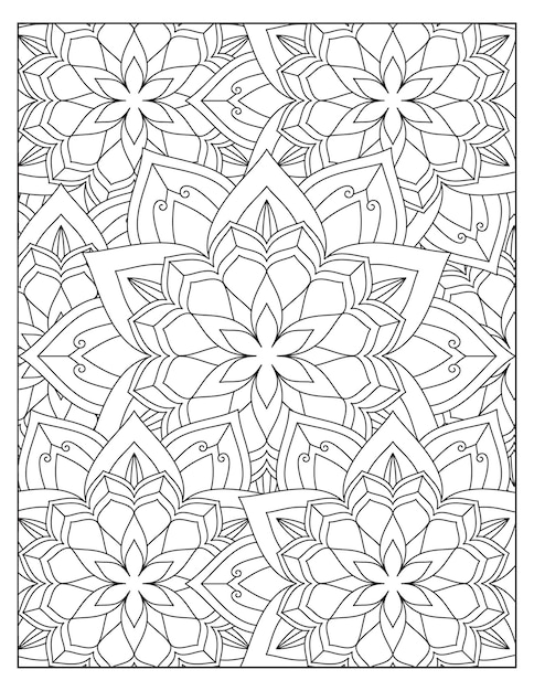 Floral coloring pattern page design kdp