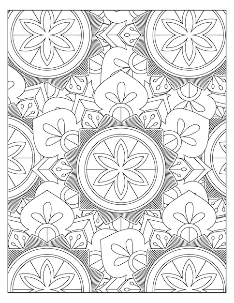 Floral coloring pattern page design KDP