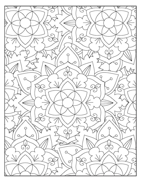 Floral coloring pattern page design